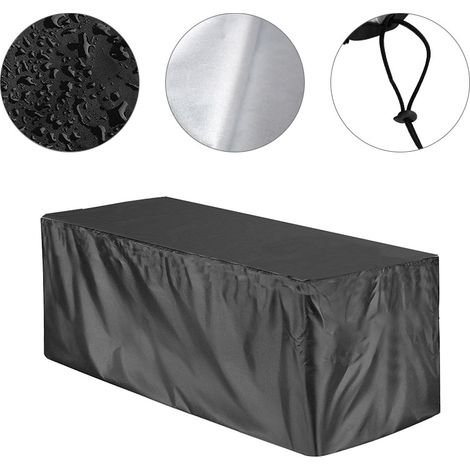 Wasserdichte Gartenabdeckung, Terrassenboxabdeckung mit Reißverschluss, 210D Oxford, UV-Schutz – Rechteckig (123x62x55cm)