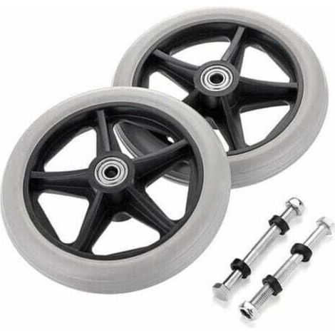 2PCS de 6 pouces Roues en Caoutchouc de Remplacement - Pour Fauteuil Roulant - Roues avant Rollator Walker - Roulettes de Remplacement Antidérapantes