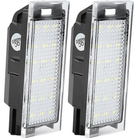 Éclairage plaque d'immatriculation LED 18 perles Lot de 2 ampoules CanBus sans erreur Compatible Clio, Mégane, Laguna (1/5)