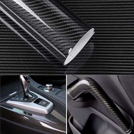 Covering Carbone de Voiture,Film Autocollant Adhésif,Carbone de Vinyle, Autocollant Imperméable pour Motos, Les Meubles Décoration