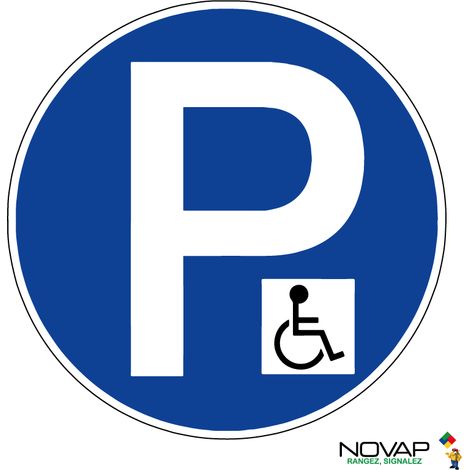 Panneau Parking Réservé handicapés - Rigide Ø180mm - 4042312