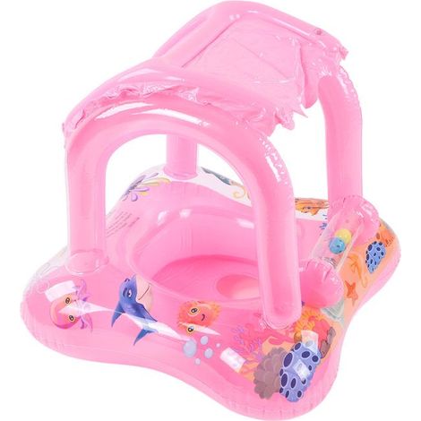 SALALIS flotteur pour bébé Flotteur de piscine pour bébé, pare-soleil, anneau de bain, siège pour puericulture gants Rose (1/4)