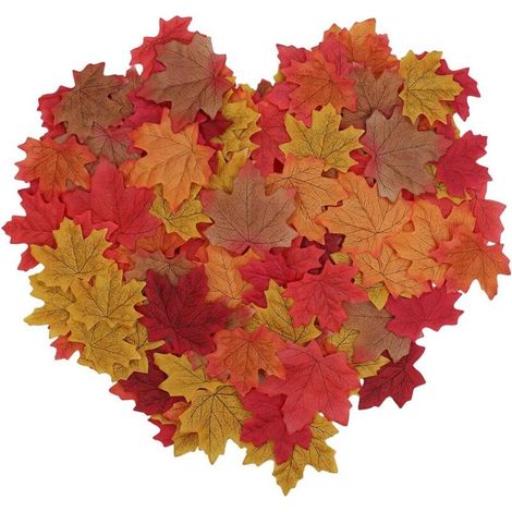 150 hojas de arce artificiales multicolores para decoración de otoño, jardín, bodas, Navidad, fiestas en casa, manualidades - Fei Yu