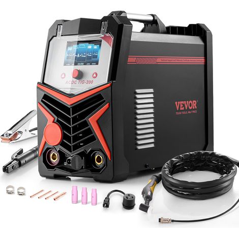 Poste à Souder TIG, 200 A, Machine de Soudage Aluminium 6 en 1, Écran Affichage LED, TIG AC/DC/AC Pulsé/DC Pulsé/par Points, MMA à l'Électrode, Soudeur Électrique avec Contrôle Synergique IGBT (1/5)