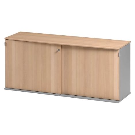 Crédence 2 portes coulissantes hêtre ambré H 74 x L 160 cm - Jazz (1/2)