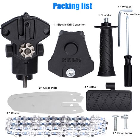 Broca modificada de 10 cm para motosierra eléctrica - Accesorio para motosierras eléctricas - Kit de herramientas de modificación práctico para carpintería (1/2)
