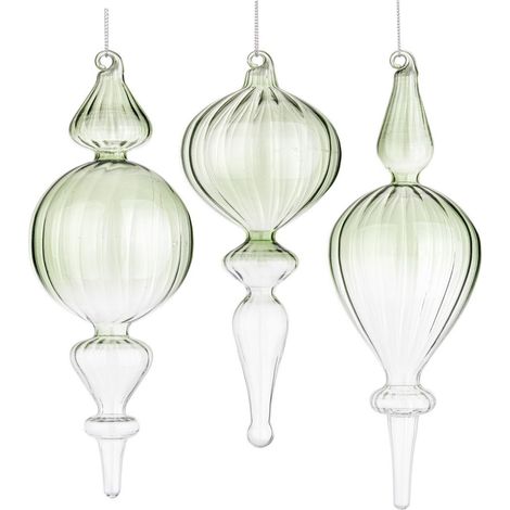 Pendaglio per albero di Natale 3 palline in vetro -Beige (1/4)
