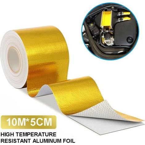 Schutz- und Isolierfolie — selbstklebendes, goldfarbenes Thermoisolierband 50 mm x 10 m für Kollektoren/Auspuffsysteme