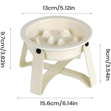 Non-slip ceramic pet feeding station – Slow-release bowl for puppies, sturdy and attractive, suitable for medium-sized dogs (1/4)