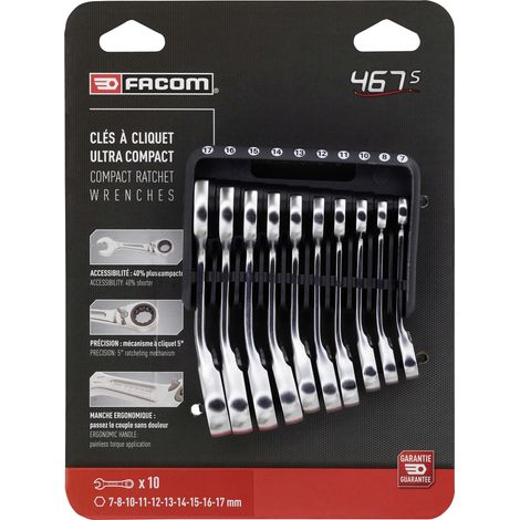 Facom Knarren-Ring-Maulschlüssel-Set 10-tlg (1/2)