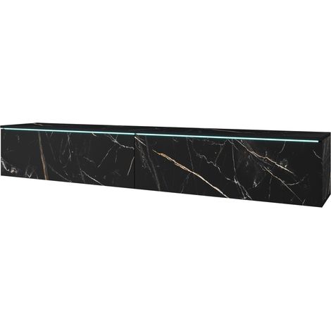 Mueble de TV Lowboard D 180 cm, mueble de televisión con iluminación LED, mueble de televisión colgante, color San Sebastián (1/4)