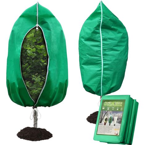 Lot de 2 housses de protection pour plantes 95"x95" avec fermeture éclair et cordon de serrage (1/5)
