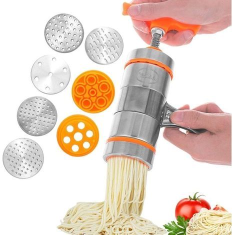 Noodles Machine Machine à Pâtes en Acier Inoxydable Presse à Pâtes avec 7 Moule (A) (1/4)