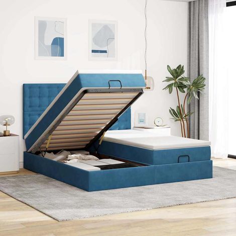 Maison Exclusive - Struttura Letto Pouf con Materassi 180x200 cm Velluto (1/5)