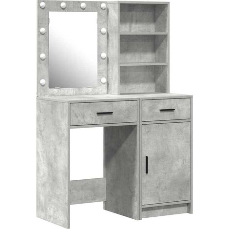 Maison Exclusive - Schminktischset mit LED mit Tür 2 pcs Beton Gr