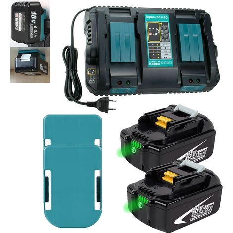 2 Stück BL1850B Ersatzakku für Makita 18V Akku 5,0Ah Li-lon Ersatzaccu mit Doppel-SchnellLadegerät DC18RD,  für Makita 18Volt BL1860B BL1850B BL1850 BL1840B BL1840 BL1830B BL1830 BL1835 BL1845 BL1815