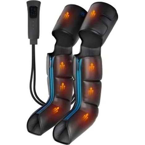 Appareil de massage des jambes avec chaleur, compression d’air, 4 chambres, récupération après sport (1/2)