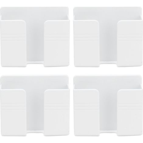 Support de Téléphone Adhésif Mural, 4 Pièces étagère de Rangement Murale Poinçon Gratuit Télécommande Murale Support de Base de Chargement de Téléphone Portable(Rayures Horizontales). (1/5)