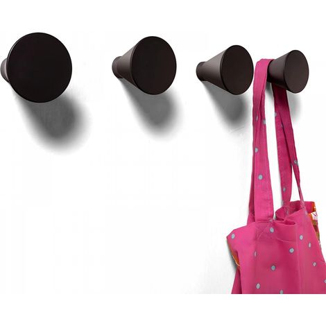Patere Porte Manteau Mural Noire Patère Murale Deco Crochets Design Chambre pour Entrée Original Salle de Bain Decoratif ou Enfants 4 (1/4)