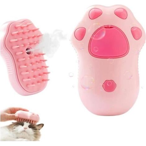 Brosse Chien Chat à Vapeur, Cat Steamy Brosse 3-In-1, Steamer Brush Chat pour Massage, Brosse à Vapeur Auto Nettoyante pour Chats (1/4)