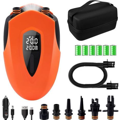Pompe électrique Sup Paddle Board Pompe 12000mAh, Pompe à air électrique Sup avec Batterie Double étage avec Arrêt Automatique