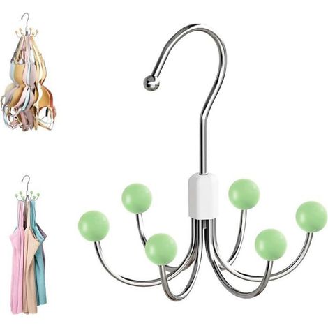 cintre soutien gorge - économie d'espace support rotatif métal - placard dressing - vert (1/5)