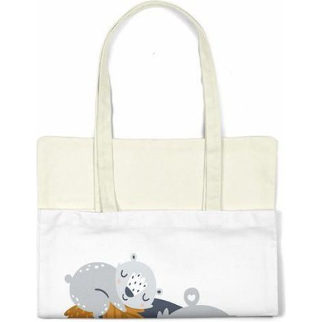 Sac Shopping - Toile De Coton - 48 X 55 Cm - Pour Courses Et Transport Quotidien - 1 Pièce (1/4)