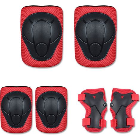 6 protections rouges pour vélos (genoux et coudes) (1/3)