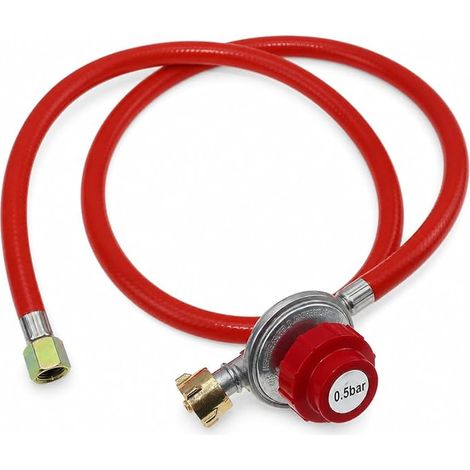 Cast Iron Propane Burner Kit 10 Nozzles 41,000 BTU High Pressure Regulator 0.5 Bar Pipe and Distribution Tube for Blacksmithing, Pizza Oven, Deep Fryer (1/4)