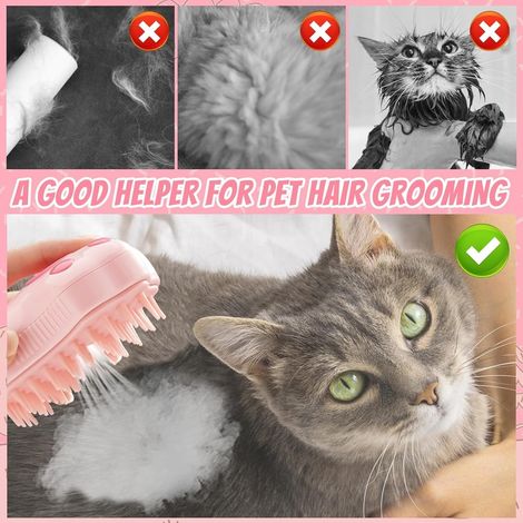 Filiyano-Brosse vapeur pour chien et chat, brosse vapeur 3 en 1 pour chat et chien (1/3)