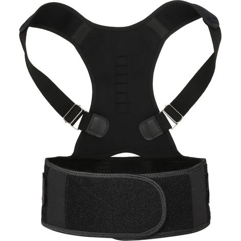 Ceinture de correction de la colonne vertébrale pour adultes, hommes, femmes, étudiants et enfants (noire) (1/5)