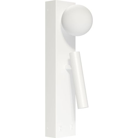 Sphere Alp Wall Applique LED 20W 360° 3000K Bianco Opaco - Faretto orientabile inferiore, Design sferico moderno - Beneito & Faure