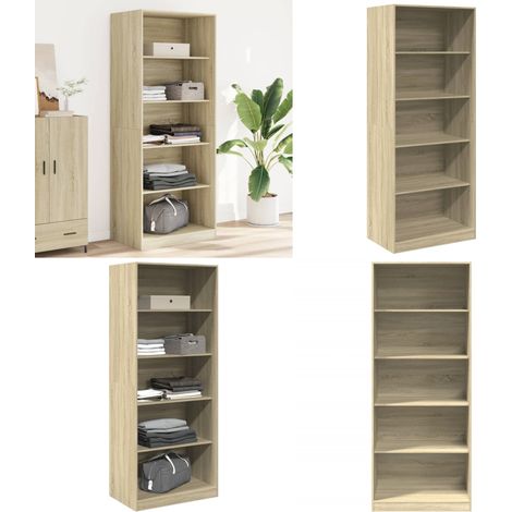 Garde-robe chêne sonoma 80x50x200 cm bois d'ingénierie - Armoire - Placard - Dressing - Meuble Rangement - Commode - Home & Living (1/5)