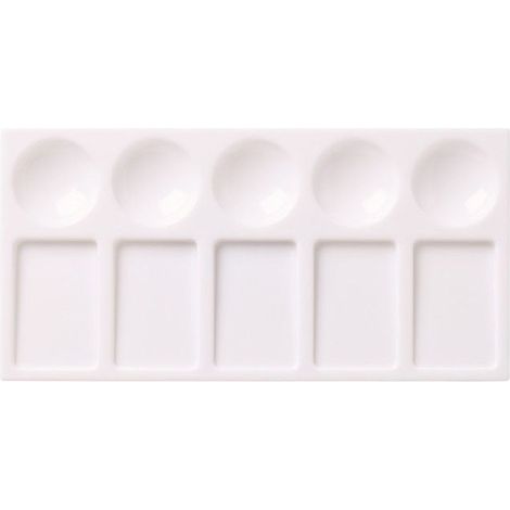 Palette de mélange - REEVES - Rectangulaire - Plastique blanc - 10 champs mixtes - Légère et maniable