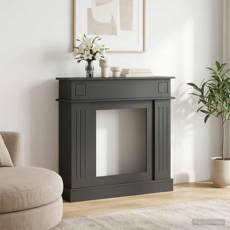 Cadre de cheminée Noir 102 x 26 x 100 cm Bois d'ingénierie (1/5)