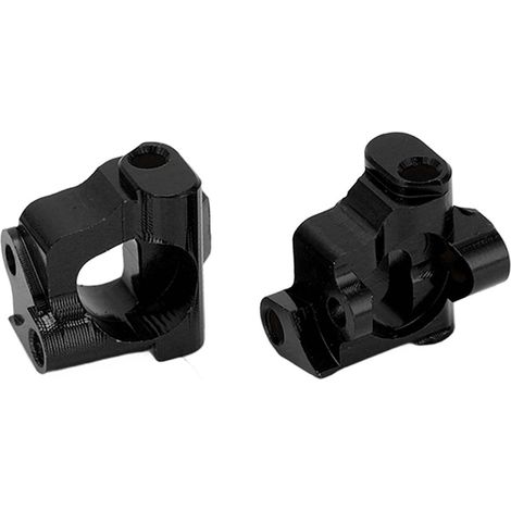 2 Pièces Moyeux Avant en Alliage d'Aluminium pour LOSI 1/18 Mini T 2.0 2WD - Pièces Améliorées RC - Noir (1/5)