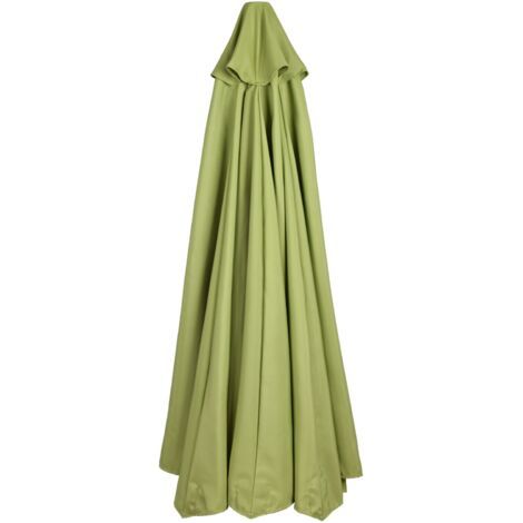 Funda para sombrilla de 3 m, impermeable y resistente a los rayos UV, toldo de repuesto, compatible con 8 varillas, tejido de poliéster verde duradero. (1/5)