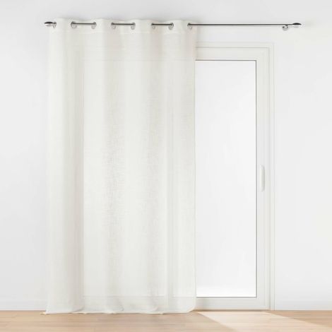 Douceur D'Intérieur – Voilage à œillets 140 x 240 cm – Effet lin tissé en polyester – Finition œillets métalliques pour installation rapide (1/4)