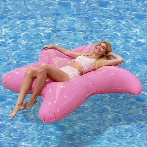 Bouée gonflable adulte en forme d'oursin (150 cm), hamac gonflable rose, accessoire de plage, sports nautiques, plage d'été (1/5)