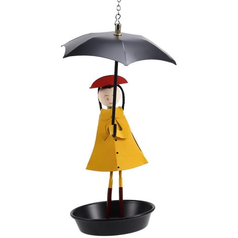 Mangeoire à oiseaux, mangeoire suspendue, plateau avec parasol pour fillette, décoration de patio et de jardin, jardinage extérieur.-AquaForge (1/5)