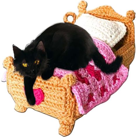 Guirlande Chat Noir - Décor De Noël En Acrylique Avec Chat Assis Sur Canapé Et Chapeau De Père Noël - Ornement De Sapin Pour Amoureux Des Chats - Lot De 1 (1/3)