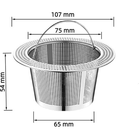 1 Filtre evier Cuisine, Grille evier passoire Cuisine avec poignée de, Acier Inoxydable bonde evier Cuisine, Protection Contre Le Blocage
