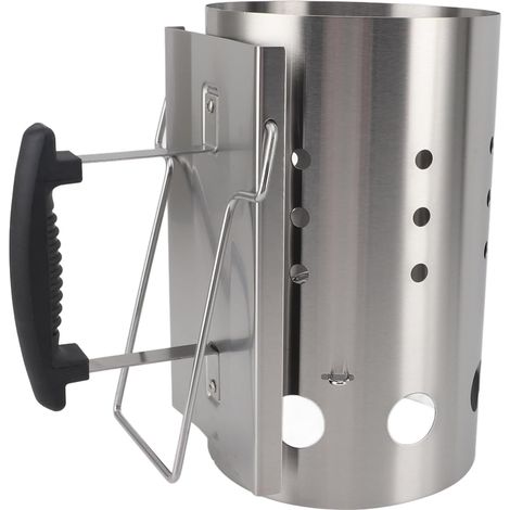 Allume-feu portable au charbon de bois en acier inoxydable avec design stable pour camping, barbecue, pique-nique, utilisation en extérieur (1/5)
