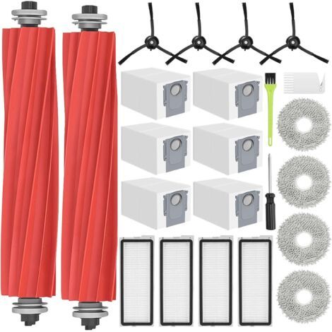 14 Pièces De Rechange - Brosse Principale - Filtre Hepa - Sac À Poussière - Serpillère - Brosse Latérale Pour Robot Aspirateur Qrevo S Pro Maxv Plus Noir 20x15cm (1/5)