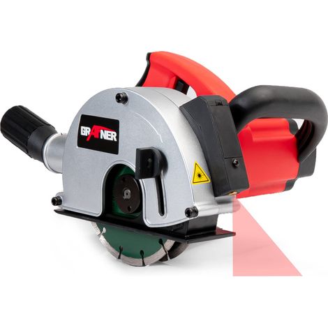 Grafner Fresa a muro con laser, potente 1700 Watt con 4000 giri/min, incl. 2 dischi diamantati Ø 150 mm, aspirazione polvere, larghezza scanalatura 14-29 mm, profondità scanalatura 10-40 mm (1/5)