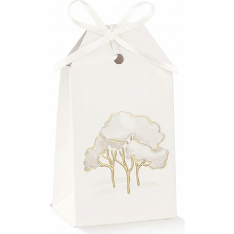 Scotton Tag Scatolina Intrecci Alberi Avorio 5,5x3,5x10 cm 10 pz