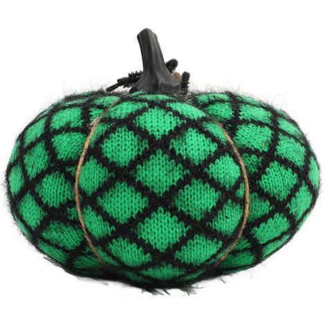 Citrouille décorative en tissu, douce et exquise, en laine de polyester vert, idéale pour Thanksgiving et Halloween. (1/5)