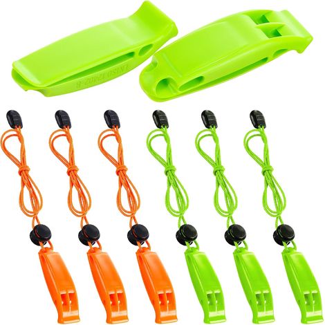 Juego de 6 silbatos de emergencia: silbato de señalización, silbato para pájaros, silbato de rescate, silbato para exteriores, silbato de emergencia, silbato de señalización para navegación, natación, (1/5)
