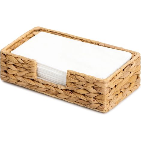 Porte-serviettes en forme de lilie d'eau pour la salle de bain, panier de serviettes en canne pour la salle de bain, porte-serviettes pour les invités, dimensions: 24,8 cm de long × 12,7 cm de large × (1/5)