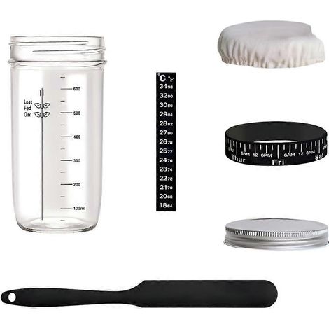 Kit pour pain au levain, bocaux en verre hermétiques de 730 ml. (1/5)